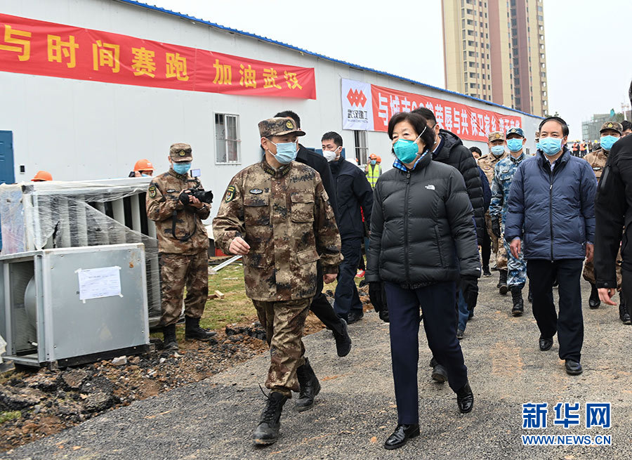 中央赴湖北指导组实地察看火神山医院